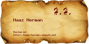 Haaz Herman névjegykártya